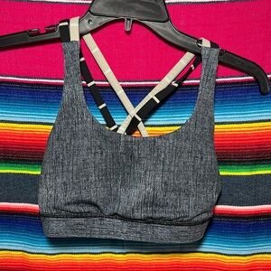 Lululemon Energy Bra Burlap Texture Black Dune/Stripe Black Mojave Tan Size 4